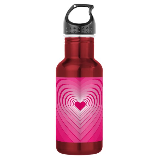 Roze waterfles met harten (Voorkant)