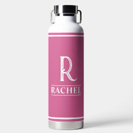 Roze waterfles met monogram