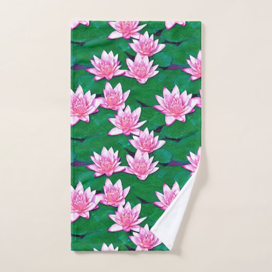 Roze watergalgen op een Pond Bad Handdoek (Handdoek)