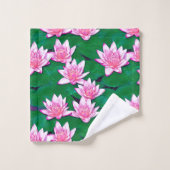 Roze watergalgen op een Pond Bad Handdoek (Wasdoekje)