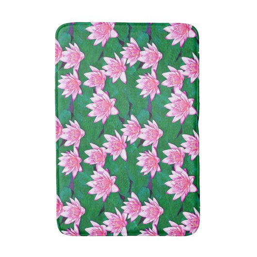 Roze watergalgen op een Pond Badmat (Voorkant Verticaal)