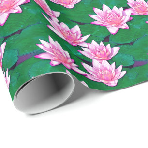 Roze watergalgen op een Pond Cadeaupapier