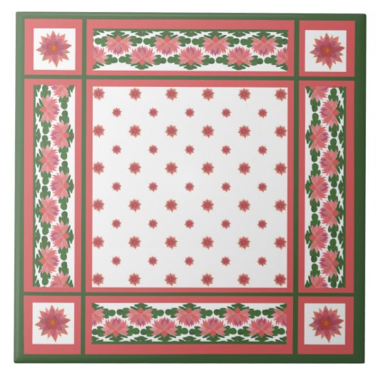 Roze watergalgen op witte keramische Tegel Tegeltje (Voorkant)