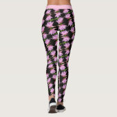 Roze watergallen met zwarte en groene vleugels - F Leggings (Achterkant)