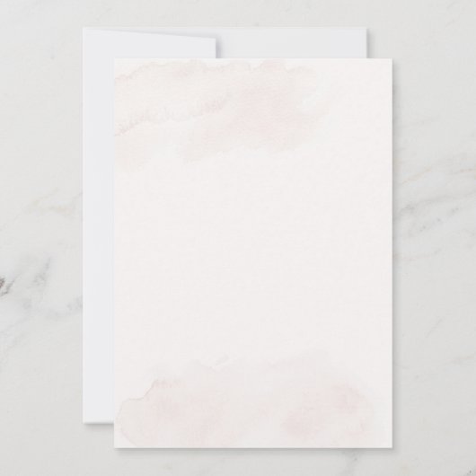 Roze watergekleurde bloemenuitnodiging in het Spaa Kaart (Achterkant)