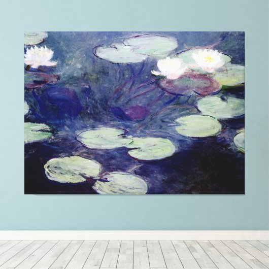 Roze watergelilies: 1897-1999 van Monet Canvas Afdruk (Insitu (Houten vloer))