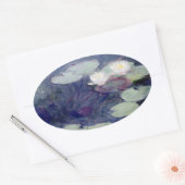 Roze watergelilies: 1897-1999 van Monet Ovale Sticker (Envelop)