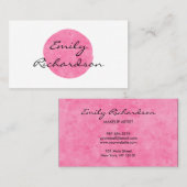 Roze waterkleurendruk met twee zijden visitekaartje (Voorkant / Achterkant)
