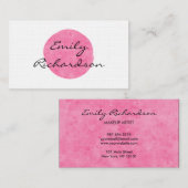 Roze waterkleurendruk met twee zijden visitekaartje (Voorkant / Achterkant)