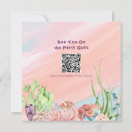 roze waterkleurige zeemeermin Birthday Kaart (Achterkant)