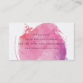 Roze waterkleurmonogram visitekaartje (Achterkant)