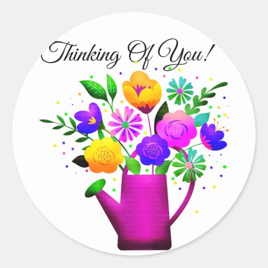 Roze waterknoppen en gele roze bloemen ronde sticker (Voorkant)