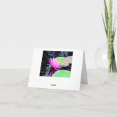 Roze Waterlelie Aanpasbare Dankkaart Kaart (Achterkant)