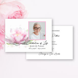 Roze Waterlelie Aquarel Viering van het Leven Kaart