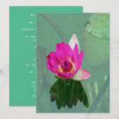 roze waterlelie bloem blanco uitnodiging (Voorkant / Achterkant)