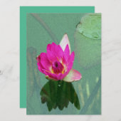 roze waterlelie bloem lege uitnodiging (Voorkant / Achterkant)