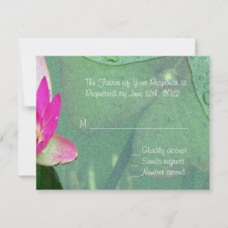 roze waterlelie bloem RSVP kaart
