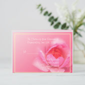 roze waterlelie bloem RSVP kaart (Staand voorkant)