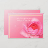 roze waterlelie bloem RSVP kaart (Voorkant / Achterkant)