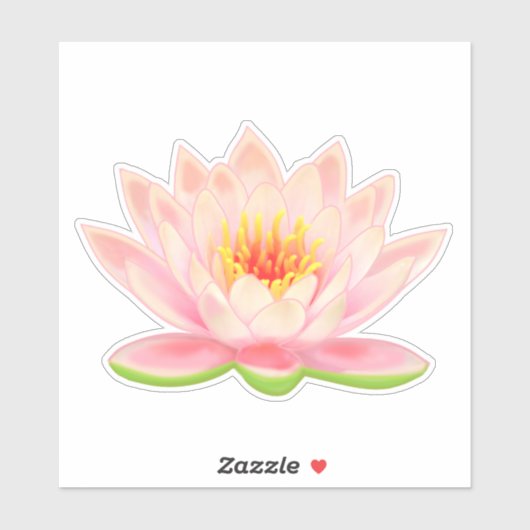 Roze Waterlelie Bloem Sticker (Vel)
