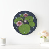 Roze Waterlelie en Dragonfly Grote Klok (Huis)