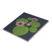 Roze Waterlelie en Dragonfly Tegeltje (Zijkant)