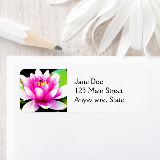 Roze waterlelie etiket (Insitu)