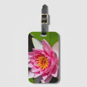 Roze waterlelie (florale afdruk) bagagelabel (Voorkant (verticaal))
