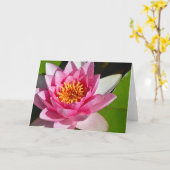 Roze waterlelie (florale afdruk) kaart (Gele Bloem)