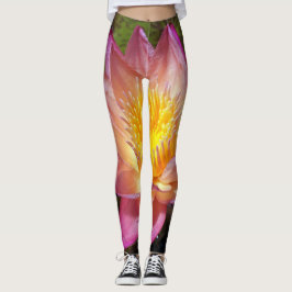 Roze Waterlelie Foto Leggings