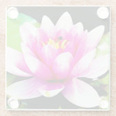 Roze waterlelie glazen onderzetter (Achterkant)
