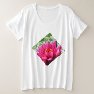 Roze waterlelie grote maat t-shirt