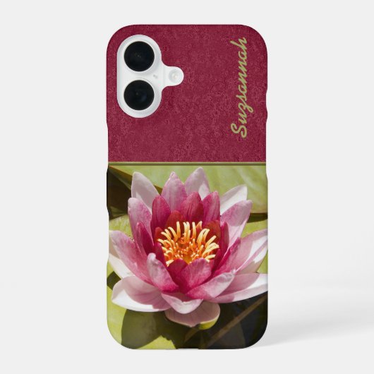 Roze Waterlelie iPhone 16 Hoesje (Achterkant)
