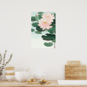 Roze Waterlelie Japanse kunst Poster (Keuken)