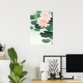 Roze Waterlelie Japanse kunst Poster (Thuiskantoor)