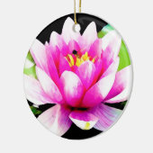 Roze waterlelie keramisch ornament (Links)