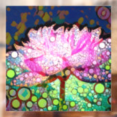 Roze Waterlelie Kleurrijke Mozaïek Abstract Ontwer Raamsticker (Vel 2)