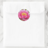 Roze Waterlelie/Lotus Bloem Verjaardag Sticker (Tas)