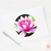Roze waterlelie ronde sticker (Envelop)