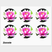 Roze waterlelie ronde sticker (Vel)