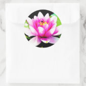 Roze waterlelie ronde sticker (Tas)