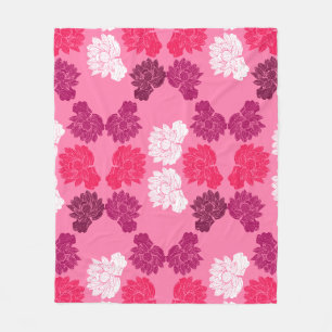 Roze Waterlelie Stof Print Fleece Deken