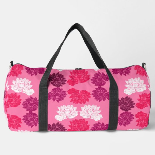 Roze Waterlelie Stof Print Plunjezak (Voorkant)