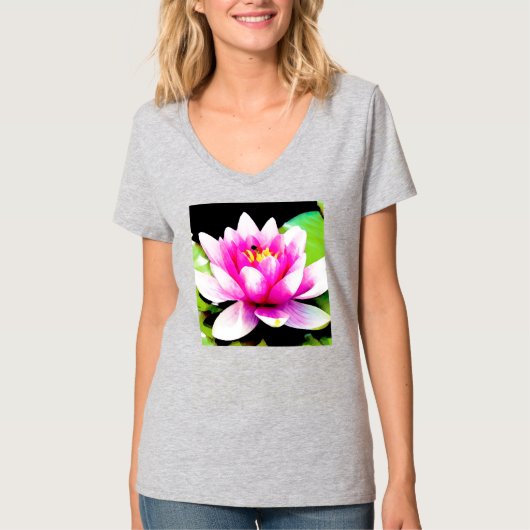 Roze waterlelie t-shirt (Voorkant)