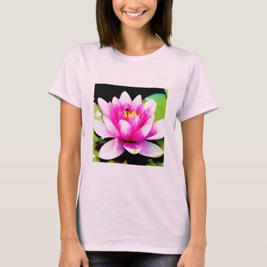 Roze waterlelie t-shirt (Voorkant)