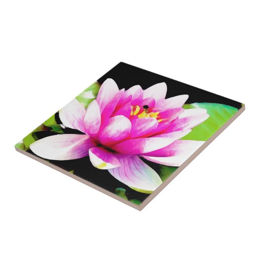 Roze waterlelie tegeltje (Zijkant)