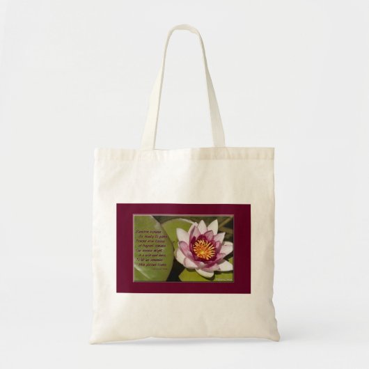 Roze Waterlelie Tote Bag (Voorkant)