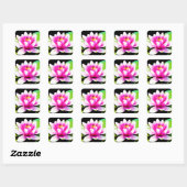 Roze waterlelie vierkante sticker (Vel)