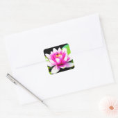 Roze waterlelie vierkante sticker (Envelop)