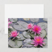 Roze waterlelies aankondigingskaart (Voorkant / Achterkant)